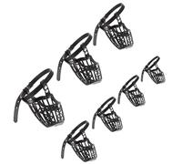 INOOMP Bozal para Perro de Plástico Negro con Correa Ajustable de Cuero PU, 7 Tamaños Surtidos, Diseño Tipo Cesta Transpirable, Antillamidos y Anticomida para Perros Grandes y Medianos,