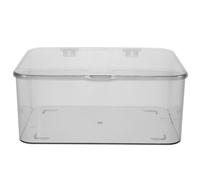 INOOMP Caja de Almacenamiento de Escritorio Transparente con Tapa de Pp, Organizador Compacto para Sellos y Notas, Diseño Minimalista para Baño o Garaje