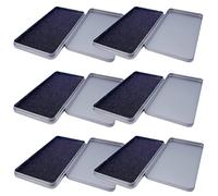 INOOMP Caja de Almacenamiento Metálica Plateada 6 Unidades 170x90x15 Mm Tapa Plana para Funda de Teléfono y Protector de Pantalla de Vidrio Templado, Organizador Multifuncional para