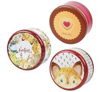 INOOMP Caja Metálica para Galletas y Dulces 3 Unidades 5,2 Pulgadas Patrones Adorables para Eventos Estilo
