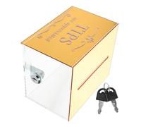 INOOMP Caja Transparente de Propinas Cerradura y Contador Digital, Urna Acrílica para Colecta de Dinero en Eventos y Locales Comerciales