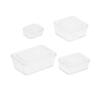 INOOMP Cajas De 4 Piezas Caja De Almacenaje Chicas Casa De Muñecas Mini Bocadillo Pequeño Organizadores Compartimiento Modelo Cesta Decorativa El Plastico