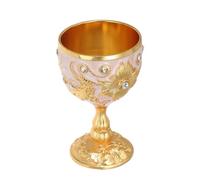 INOOMP Cáliz Vintage Dorado de 30ml Pie Alto para Altar | Aleación de Zinc, Decorativo y Estilo Europeo, Adecuado para Vino de Altar, Whisky, Boda