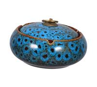 INOOMP Cenicero De Cerámica con Tapa Prueba De Viento para Bandeja para Colillas De Estilo Retro para Hogar Oficina y Uso Diario