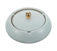 INOOMP Cenicero de Exterior: Cenicero de cerámica con Tapa para Cigarrillos. Cenicero para Bandeja Decorativa de Estilo Chino para Decorar el Patio del hogar.