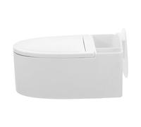INOOMP Cenicero de Pared Tapa y Diseño en Forma de Inodoro, Plástico y Acero Inoxidable, sin Perforaciones, de Espacio, para Baños y Oficinas Familiares