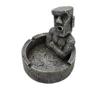 INOOMP Cenicero de Piedra Moai de Pascua Figura Decorativa de Resina, Fácil de Limpiar y Anticaídas, Adecuado para Gabinetes y Mesas de Noche