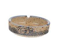 INOOMP Cenicero Decorativo De Cerámica Estilo Japonés, Diseño Bajo Vidriado, Tamaño Escritorio, Material Cerámico Resistente, para Uso Interior y Almacenamiento De Cenizas