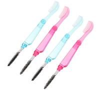 INOOMP Cepillo Peine de Pestañas Plegable de Plástico, Mini y Portátil para Aplicación de Máscara, Adecuado para Uso Profesional Casa, Paquete de 4 Unidades Color Color Aleatorio