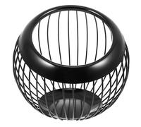 INOOMP Cesta Diseño Europeo Optimización de Espacio de Almacenamiento de Acero Inoxidable Redonda Negro para Frutas y Uso en Sala o Armario