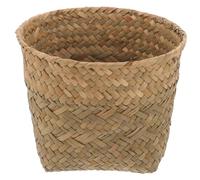 INOOMP Cesta Tejida Natural para Basura Pequeña Resistente y Portátil Contenedor Multifuncional para Escritorio y Almacenamiento Doméstico Color Original
