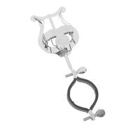 INOOMP clip de partitura carpeta de trompetas Música instrumento clips de lira para clarinete derecho carpeta plegable lira de trompeta de metal soporte de trompeta Silver