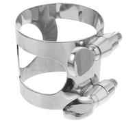INOOMP Clip de Saxofón Alto Ajustable, Ligadura Metálica para Boquilla, Sujetador para Saxofón E Alto en Color Plateado, Accesorio Compacto para Uso en Instrumentos de Viento Madera