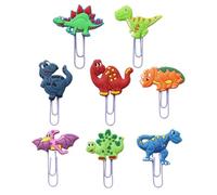 INOOMP Clips de Papel Forma de Dinosaurio y Decorativos, 8 Unidades, Diseño y Compacto para Organizar Documentos, Fotos y Notas en Oficina y Hogar Color Aleatorio
