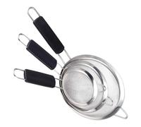 INOOMP Colador de Harina de Mano Acero Inoxidable 3 Piezas Mango Largo y Superficie Lisa Adecuado para Tamizar Alimentos en Cocina