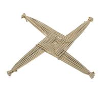 INOOMP Cruz Irlandesa para Pared Grande de Junco Tejido a Mano, Adorno Tradicional Verde Claro para Festivales Irlandeses y Bendiciones del Hogar, Decoración Religiosa de Santa Brígida