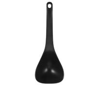 INOOMP Cuchara de Sopa, Cuchara de Arroz Antiadherente, Aleación, Negra, Cabezal Profundo, Resistente a Roturas, para Remover y Servir Ramen, Sopa y Cereales