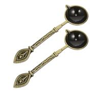 INOOMP Cuchara para Sellar Cera de Metal Dorado, Portátil Derretir Cera en Actividades DIY y Bodas, Paquete de 2 Piezas Diseño Vintage Elegante