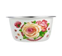 INOOMP Cuenco de Esmalte Retro para Hogar y Cantinas, Superficie Lisa | Fácil de Limpiar, Multiusos, No Daña las Manos, Apto para Comida y Lavado, Estilo Antiguo Estilo Aleatorio
