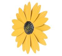 INOOMP Decoración de Pared de Forja Metálica Margarita Amarilla Escultura Colgante para Jardín y Exteriores Adorno Artístico para Interiores y Exteriores