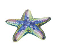 INOOMP Decoración De Pared Estrella De Mar De Metal Azul Resistente Al Artística y Detallada Para Interiores Baños y Jardines Regalo Para Amantes Decoración