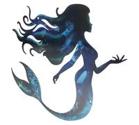 INOOMP Decoración de Pared Little Mermaid en Hierro para Exteriores y Hogar, Diseño de Pared Elegante y Fácil Instalación para Jardín y Patio
