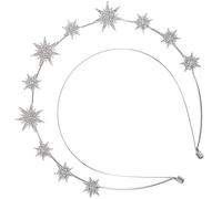 INOOMP Diadema de Estrella para Mujer en Metal Plata, Cómoda y Práctica para Fiestas y Cumpleaños, Tocado Delicado y Chic Decoración Brillante