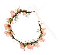 INOOMP Diadema para Mujer Flores de Cristal Rosa, Cómoda y Delicada, Tocado Floral Ajustable para Bodas y Cumpleaños, Accesorio Elegante Cabello