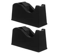 INOOMP Dispensador de Cinta Adhesiva Pack de 2 Unidades con Base Antideslizante Negro Recargable con Núcleo de 1 y 3 para Escritorio y Uso en Casa