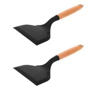 INOOMP Espátula de Silicona Resistente al Calor y Mango de Madera, 2 Piezas, para Cocinar Mini Pancakes y Omelets, Adecuado para Uso en Cocina y Repostería
