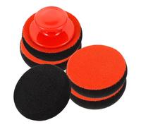 INOOMP Esponja para Encerar Coches de Alta Densidad, Kit 1 Mango y 5 Almohadillas Negras, Esponjas Pulidoras Compactas para Limpieza y Abrillantado de Carrocería, Herramienta Multiusos