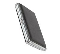 INOOMP Estuche Portátil Adecuado de Aluminio para Cigarrillos Color Negro Diseño de Hebilla, Resistente y Compacto y Estilo Delicado