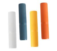 INOOMP Estuche Portátil para Cepillos de Dientes y Vaso de Enjuague Bucal 4 Piezas, Caja de Plástico PP Tapa y Drenaje, Compacto y Ligero para Viajes y Cuidado Dental Diario