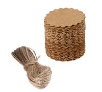 INOOMP Etiquetas de Equipaje Prácticas con Cuerda de Papel Kraft Rebabas Fáciles de Escribir Juego Creativo para Manualidades y Regalos