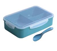 INOOMP Fiambrera Bento de 4 Compartimentos PP Tapa Transparente | Diseño Cierre Oculto y Rejilla Múltiple, Adecuado para Oficina, Escuela y Comidas del Día