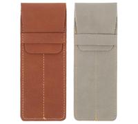 INOOMP Funda de Cuero Elegante para Bolígrafos 2piezas, Estuche Protector Vintage Que Protege contra Polvo y Arañazos, Adecuado para Plumas Estilográficas Varios Estilos