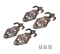 INOOMP Gancho De Fijación para Cortinas De Pared 4 Pcs Tamaño Compacto Aleación Acabado Rojo Cobre Alzapaños Decorativos para Hogar Oficina y Hotel