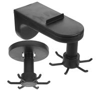 INOOMP Ganchos para Utensilios de Cocina Adhesivos 2 Pcs, Montaje sin Taladro, 6 Garras Multiusos Giratorios 360°, Negro, Organizador para Colgar Utensilios, Perchas de Pared para Cocina