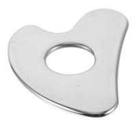 INOOMP Herramienta de Masaje Guasha de Acero Inoxidable en Forma de Corazón, Raspador Facial Pequeño Reutilizable Agujero para Estimular Circulación y Cuidado Piel