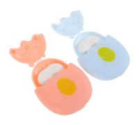 INOOMP Hojas de Jabón Desechables Portátiles para Camping y Viajes, Jabón de Manos en Escamas, 2 Piezas, Material Silicona y Pasta, Uso Único y Versátil, Colores Rosa y Azul