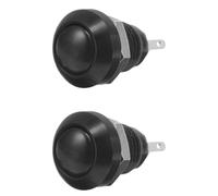 INOOMP Interruptor de Botón Pulsador Redondo Momentáneo de 8mm para Panel de Control de Vehículo, Cuerpo de Aleación y Plástico, Resistencia Alta Temperatura, Paquete de 2 Unidades
