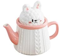 INOOMP Jarra de Cerámica Capacidad Grande Forma de Conejo de Dibujos Animados Tapa que Sirve como Taza, Adecuado para Bebidas Frías en Restaurante y Otras Ocasiones