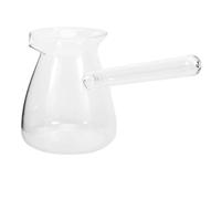 INOOMP Jarra Pequeña de Vidrio de Borosilicato Transparente 350ml Mango Lateral para Leche y Café, Taza Medidora para Espumar Leche, Uso Doméstico y Cocina Segura contra Quemaduras
