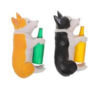 INOOMP Juego de 2 Figuras de Corgi y Husky: Miniestatuas de Perro de plástico - Decoraciones paisajísticas en Miniatura para jardín, Mesa, terrario y Manualidades.