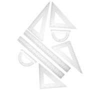INOOMP Juego de 2 Sets de Reglas Triangulares de Plástico PS, Ligera y Fácil de Usar, Adecuado para Estudiantes y Arquitectos en Dibujo Geométrico