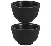 INOOMP Juego de 2 tazas de té vintage de hierro fundido - Utensilios de té retro estilo Kung Fu - Taza de té tradicional japonesa - pequeñas de 35 ml para ceremonias - Vajilla de estilo antiguo