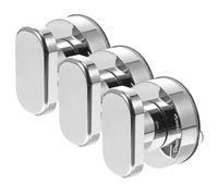 INOOMP Juego de 3 Ganchos de Succión para Baño en Abs Plata, Instalación sin Taladro, Forma Redonda, Antideslizante, Adecuado para Espejos y Mamparas en Baños y Dormitorios