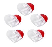 INOOMP Juego de 5 Tubos Vacíos de Brillo de Labios en Forma de Corazón, Pequeños, Reciclables y Desmontables, para Uso Personal y Viaje, Botellas de Plástico Portátiles para Maquillaje