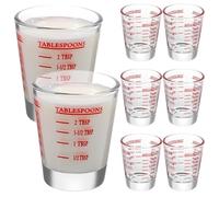 INOOMP Juego de 8 Tazas Medidoras de Vidrio de 30ml Doble Escala para Uso Versátil en Cocina y Repostería, Ideales para Hornear y Medir Líquidos