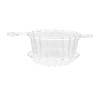 INOOMP Juego de Colador de Té de Vidrio con Platillo, Filtro Fácil de Usar que Aísla Residuos, Adecuado para Casa y Restaurante, Set de 1